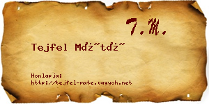 Tejfel Máté névjegykártya